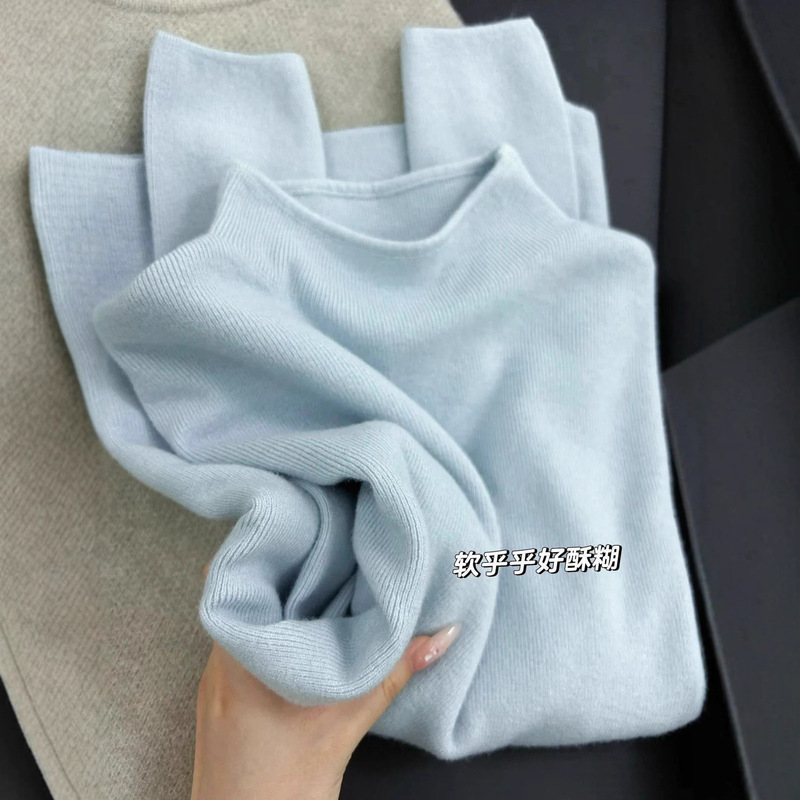 Raccoon Fur Short Knitted Cardigan Autumn and Winter Women's 2025 New Round Neck Layered Bottoming Sweater Jacket Top