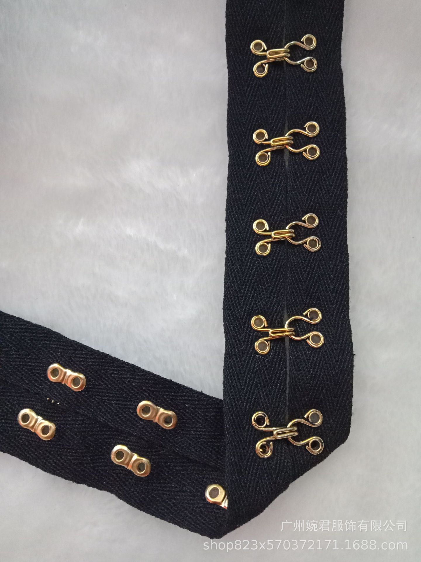 供应人字棉织带打气眼风纪扣带可来样定做彩色对扣