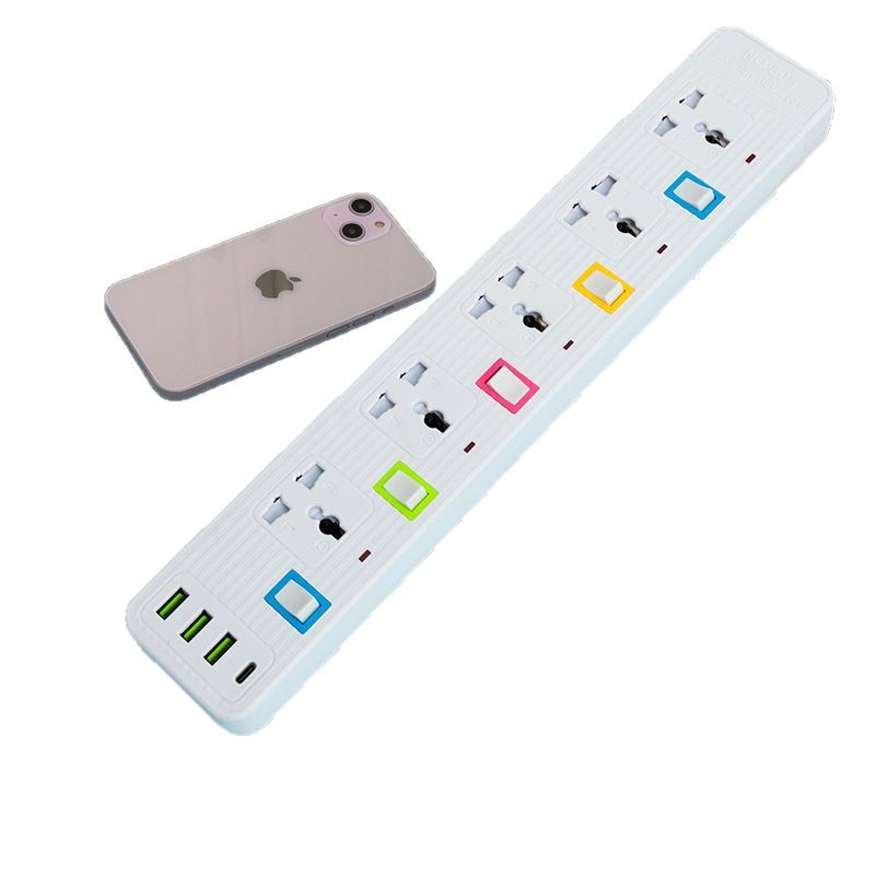 Interruptor de agitación de cabeza multicolor multicolor enchufe de comercio exterior estándar británico estándar europeo estándar americano bolsillo neutro 3USB + 1Type-