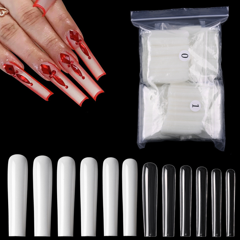 Cross-border new 5.6cmxxxl super long ballet fake nails full stickers long ballet coffin nail trapezoidal transparent nail piece Cross-border new 5.6cmxxxl super long ballet fake nails full stickers long ballet coffin nail trapezoidal transparent nail piece