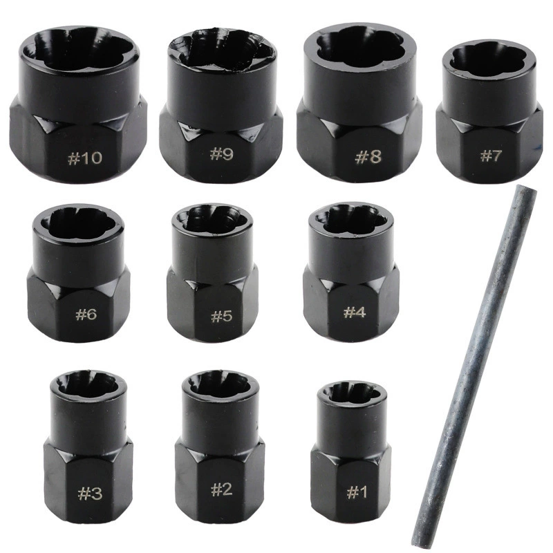 Комплекты для комбинированных аппаратных средств 11pcs сломанный шестигранный винт экстрактор болт гайка