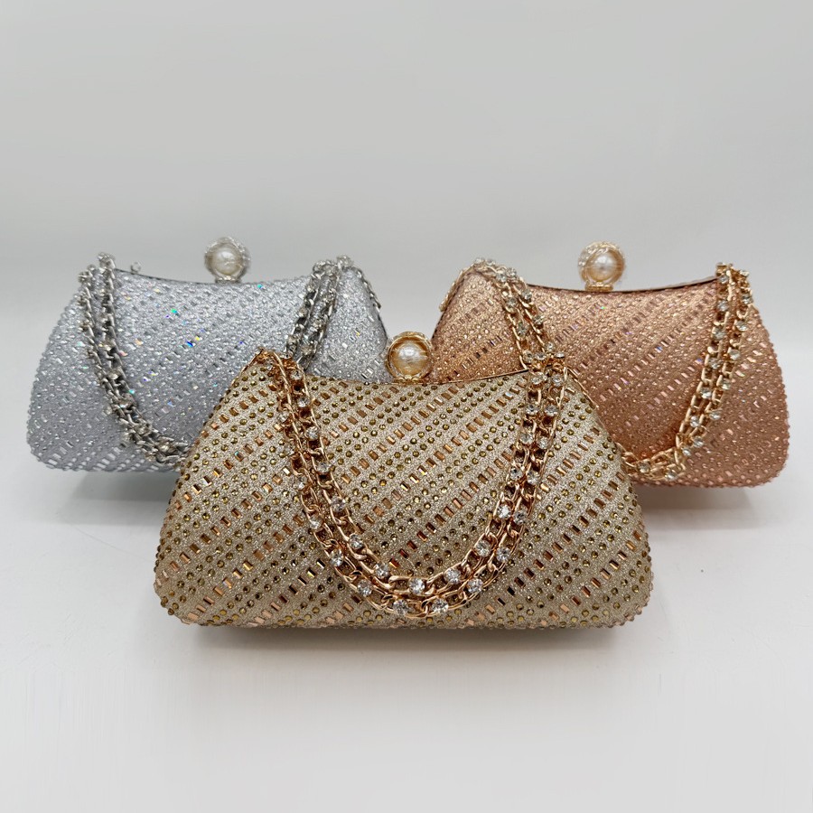 跨境轻奢手提包优雅水钻礼服晚装包欧美时尚手拿包高级感晚宴包