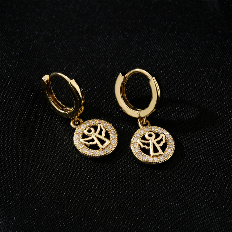 Fashion Angel Copper Micro Inlaid Earrings display picture 2