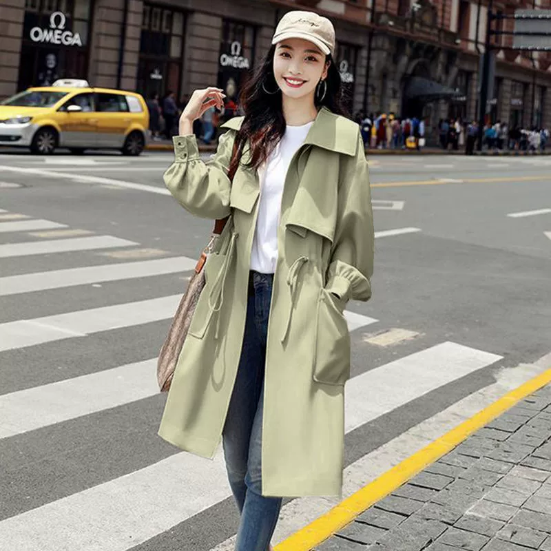Осенняя модная тонкая куртка, приталенное trench coat, длинная деталь?