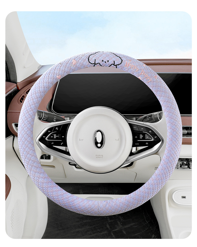 2026 New Model Car Hot-Selling Export-Only Steering Wheel Cover, Linen Truck Steering Wheel Cover for All Seasons, Cross-Border Steering Wheel Cover