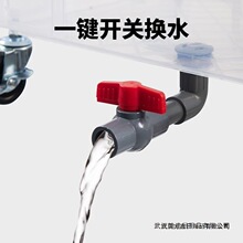 乌龟缸带排水特大带盖生态造景塑料晒台透明周转收纳箱乌龟饲养缸