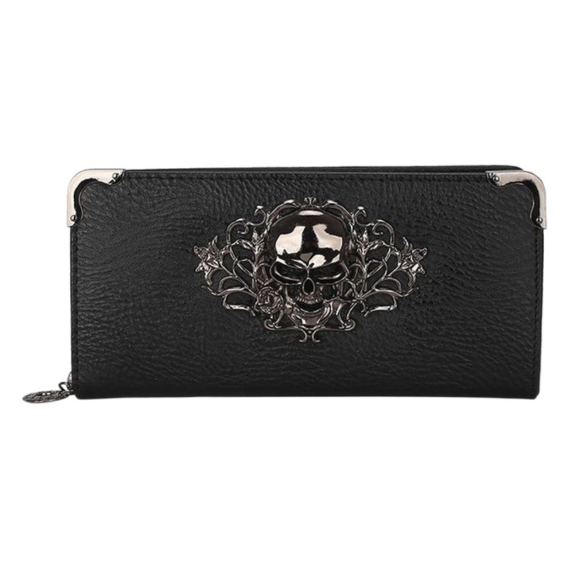 Wholesale 2023 new women's wallet personalized fashion skull long multi-card wallet women's clutch coin purse