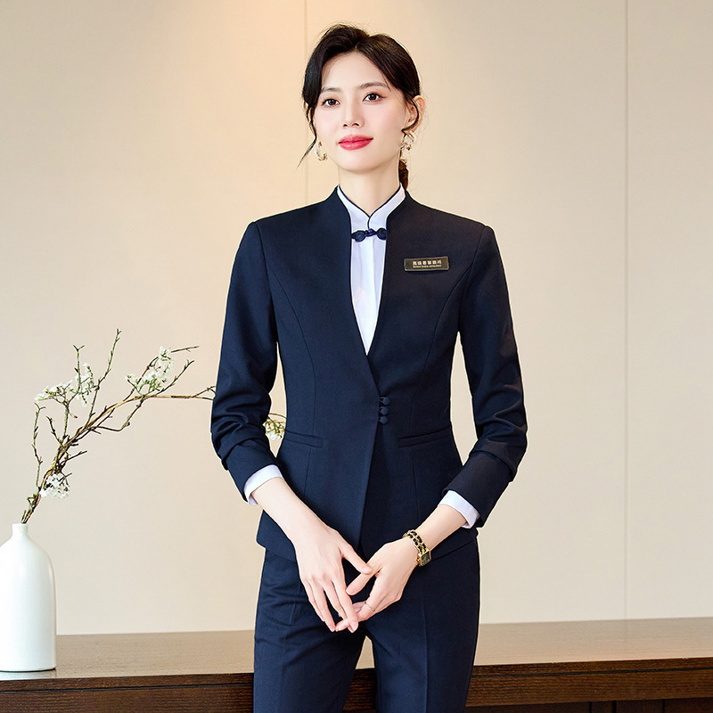 Professional Suit Women's Hotel Reception Tooling Jewelry Store Gold Shop Shopping Guide Work Clothes High-end Pants Forumwear Professional Suit Women's Hotel Reception Tooling Jewelry Store Gold Shop Shopping Guide Work Clothes High-end Pants Forumwear