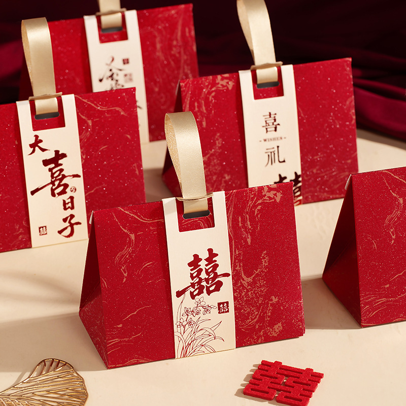 新款喜糖盒子高级感手提喜糖袋子订婚婚礼金榜糖果盒空盒伴手礼盒|undefined