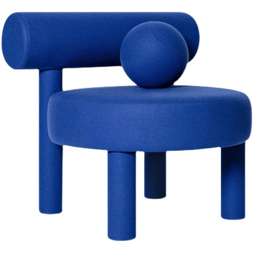 Xiaohongshu Klein Blue Solid Color Plump Vanity Chair, Minimalist Personality Low stool Leisure Sofa Chair, Nordic Dining Chair