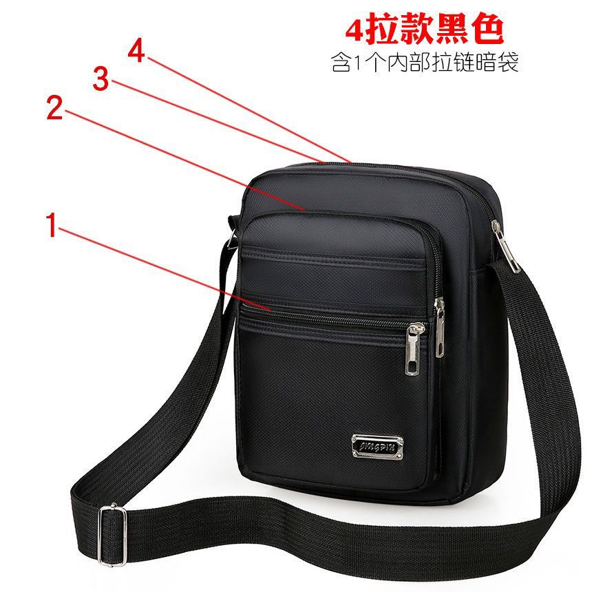 Korean Style Casual Large Capacity Multi-Layer Waterproof Shoulder Crossbody Bag for Men and Women Business Collection Wallet Summer Men's Satchel Bag