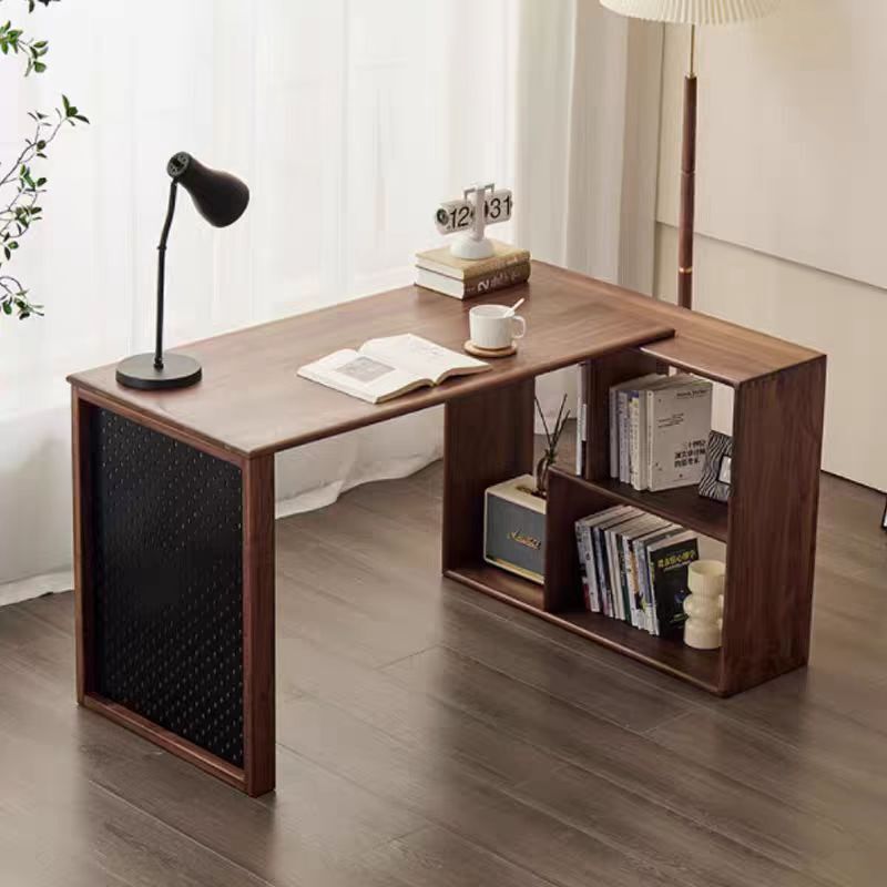North American Black Walnut Computer Desk Desktop Home Learning Writing Desk Solid Wood Modern Simple Corner Desk