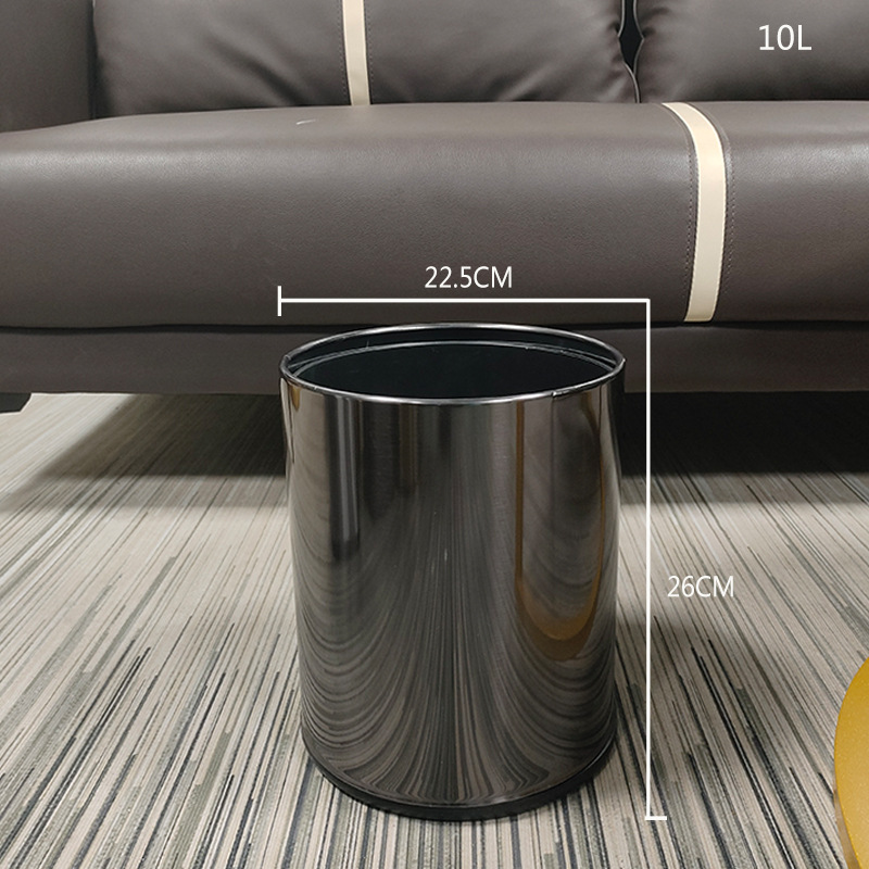 Luz nórdica de lujo basura hogar al por mayor de acero inoxidable de doble capa creativa ins estilo hierro dormitorio cuarto de baño papelera