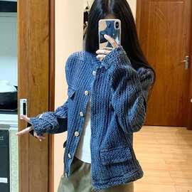 法式复古高级感小香风外套女春秋季短款立领开衫休闲百搭上衣夹克