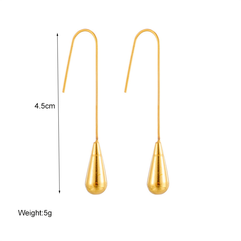 Simple Style Water Droplets Titanium Steel Plating Earrings 1 Pair