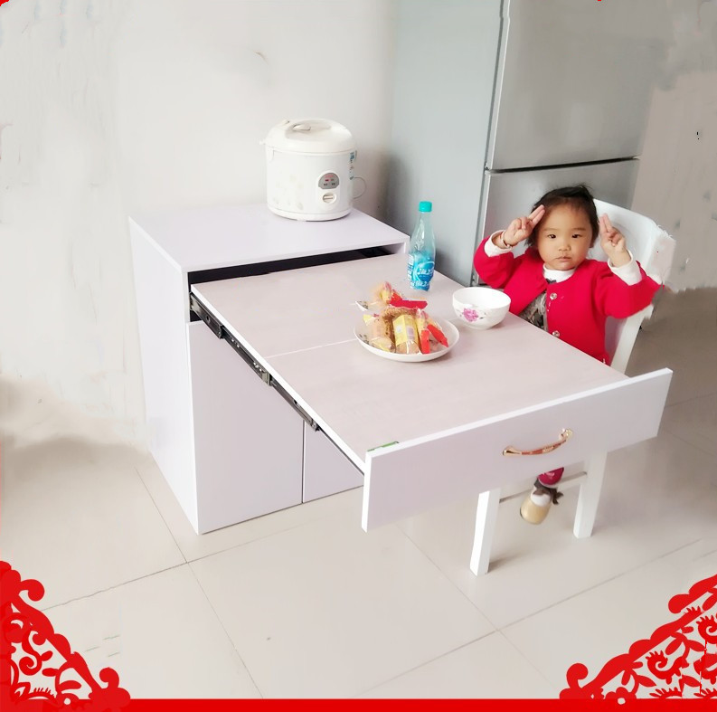 省空间重型四节隐藏餐桌滑轨工作台滑道操作台滑轨抽屉式餐台导轨