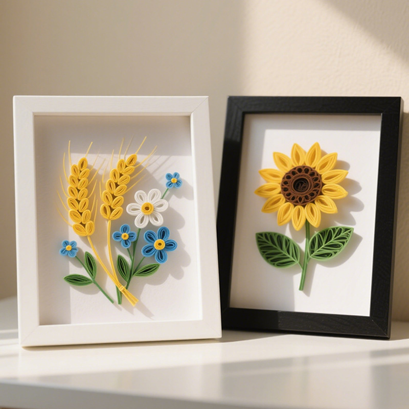 Simple Hollow Sunflower Table Decoration Manufacturer Wholesale 8inch 10inch Hand-Knitted Three-Dimensional Home Office Photo Frame