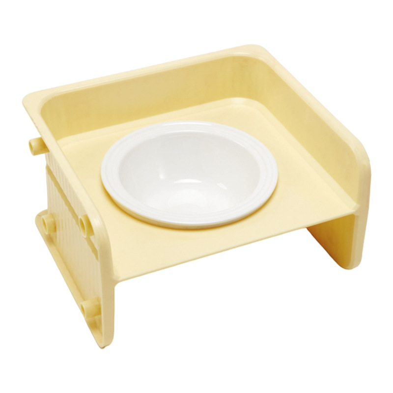 2024 Cuenco de cerámica para gatos Cuenco elevado cuadrado Altura ajustable Cuello Protector de alimentos Tazón de arroz para perros y gatos anti-volcado Spot