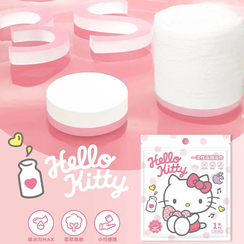 Sanrio Series Compressed Washcloth Disposable Bath Towel Portable Large and Thick Travel Essential Factory Wholesale