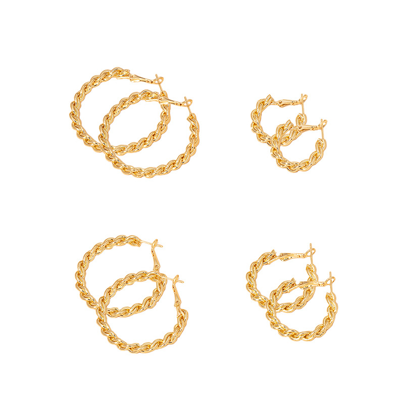 Fashion Geometric Twist Circle Alloy Earrings Wholesale display picture 1