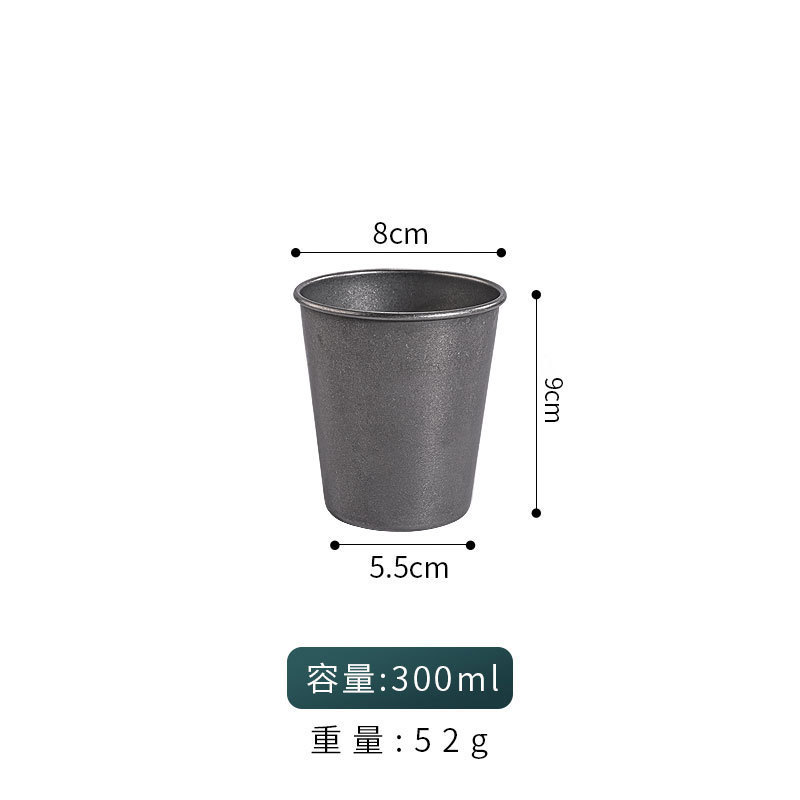 レトロ 304 ステンレス鋼ウォーターカップ、古いコーヒーカップ、商業ビールカップ、単層コールドドリンクカップ、落下防止カスタムロゴ|undefined