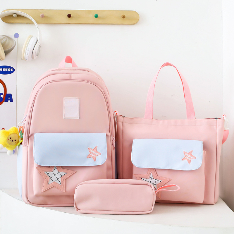 Mochila de estudiante de secundaria para mujer 2025 nuevo estilo ins versión coreana de alta apariencia y gran capacidad para estudiantes de secundaria estilo universitario mochila