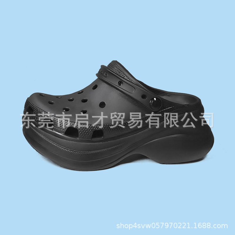 cross 新款时尚小鲸鱼洞洞鞋女生厚底增高凉拖鞋户外沙滩鞋踩屎感|undefined