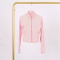 Strawberry milkshake gold zipper cropped jacket