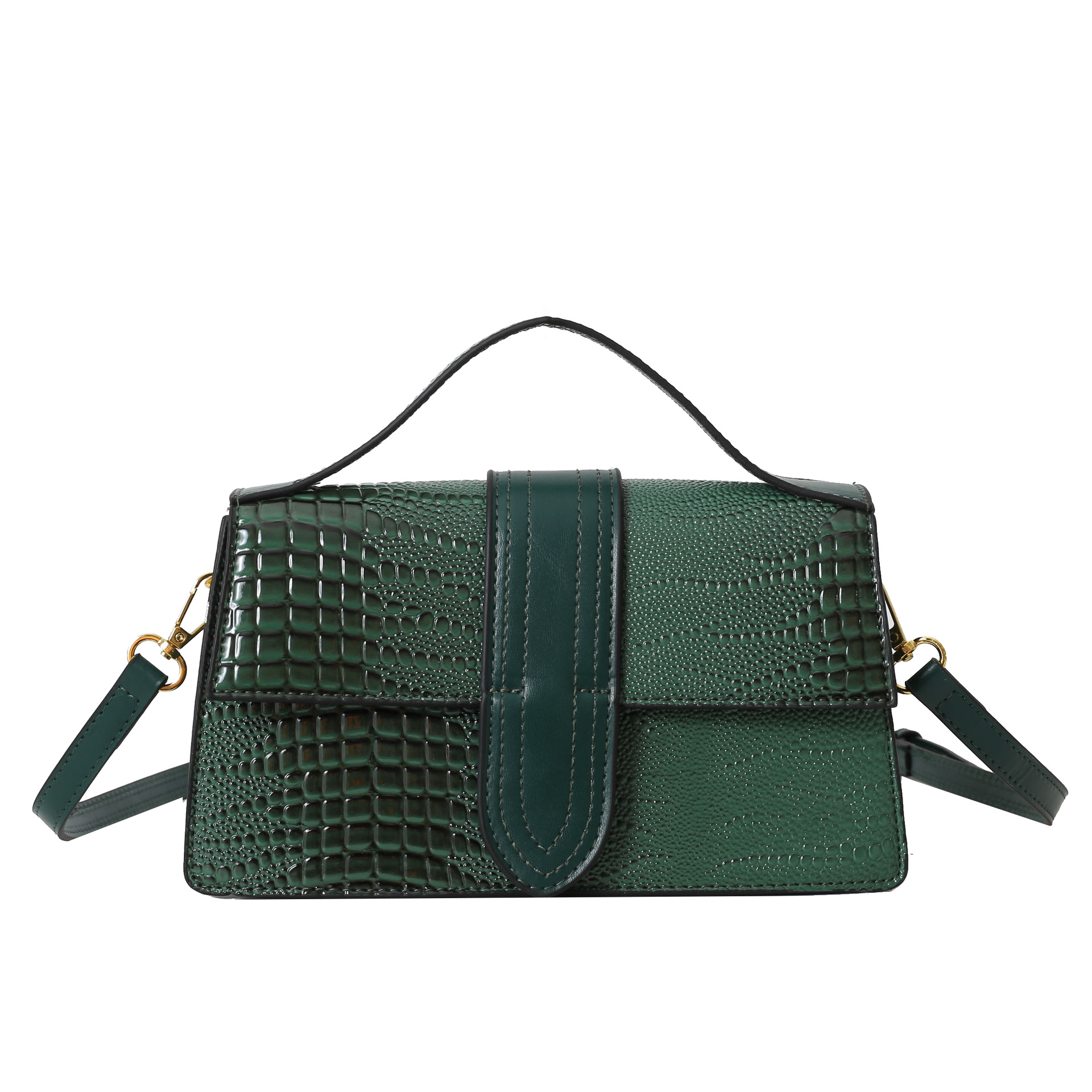 Bolsos transfronterizos para mujer 2025 nuevo bolso de mano con patrón de cocodrilo de alta calidad bolso de mensajero de hombro de viaje de todo fósforo de moda