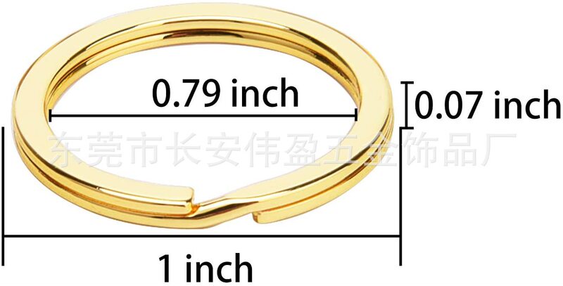 メーカー直販クロスボーダー金色キーホルダー鍵フラットリング金属フラットリング金色キーホルダーリング|undefined