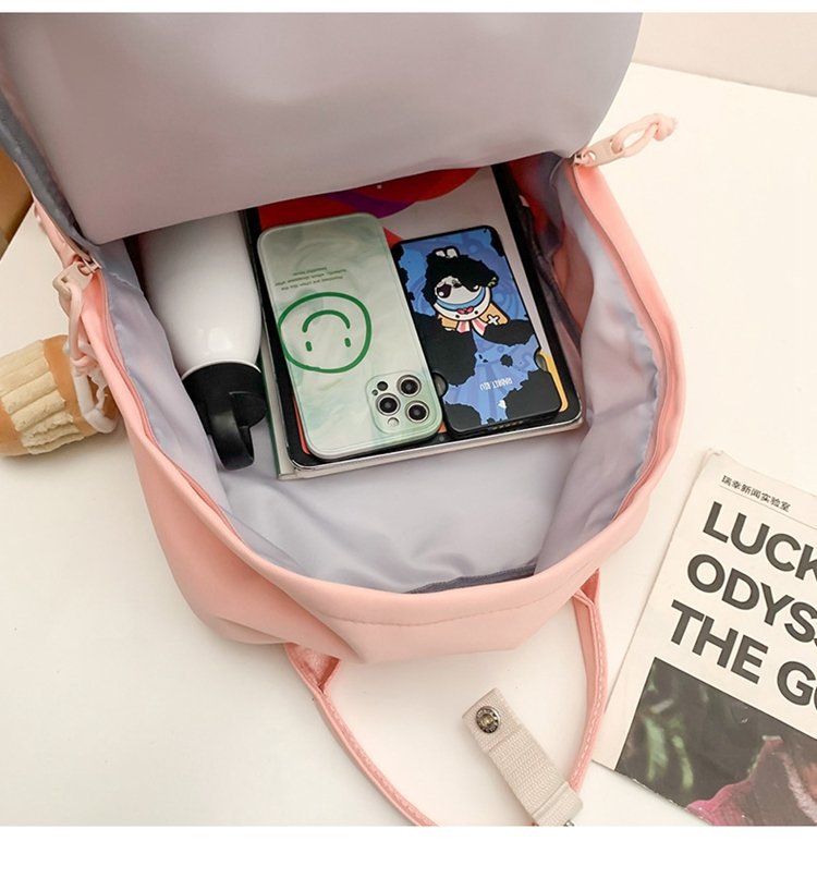 书包女大学生时尚潮流双肩包简约百搭ins大容量高中学生电脑背