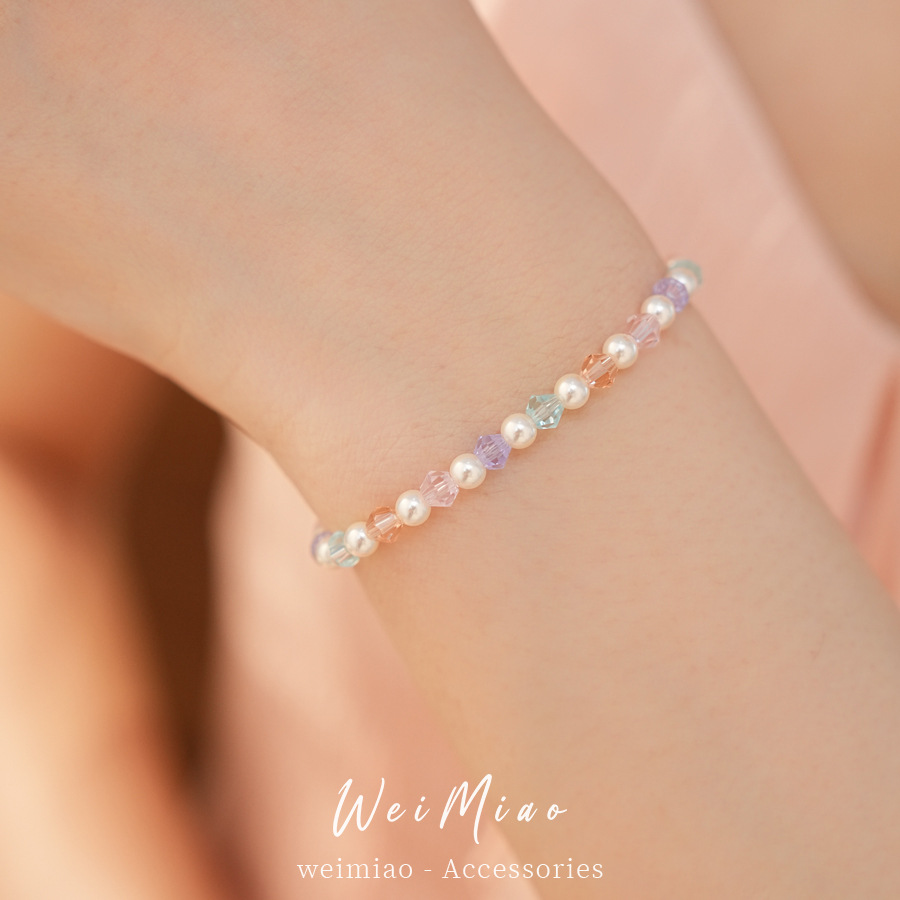 Pulseras de perlas frescas y dulces de color lujosas de nicho de alta calidad pulseras temperamento diario joyas de mano para mujeres image 3