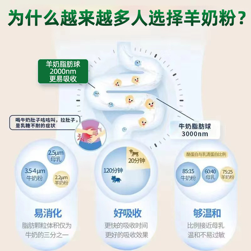 High-Calcium Probiotic Goat Milk Powder for Middle-Aged and Elderly People, Protein Nutrition Enhancement, High-Calcium Lamb Milk Powder for Delivery