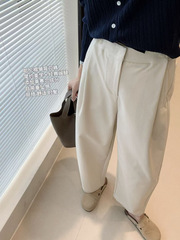 美学宝藏裤！褶皱九分松弛弯刀裤宽松显瘦哈伦裤2025早秋G082912
