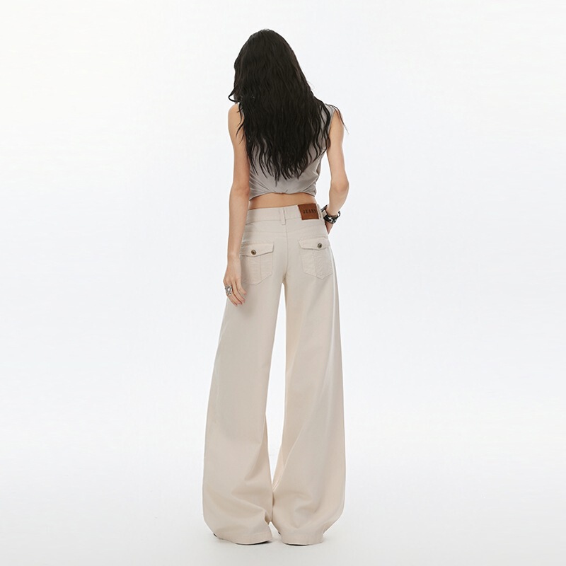 Lyocell Tencel Cotton Wide-Leg Jeans for Women, Casual Washed-Out Martin American-Style Low-Waist Loose Slimming Casual Pants Lyocell Tencel Cotton Wide-Leg Jeans for Women, Casual Washed-Out Martin American-Style Low-Waist Loose Slimming Casual Pants