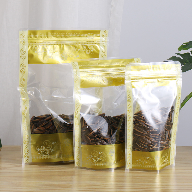 金边三边封自立自封袋开窗袋坚果食品包装袋茶叶密封袋定 做批发