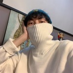 港风抗起球百搭高领纯色毛衣秋冬日系潮牌内搭外穿宽松版针织毛衫