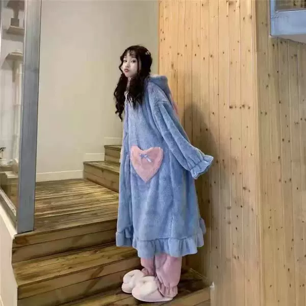 Blue bathrobe, trousers