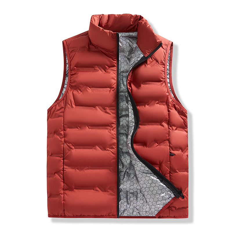 Men's Vest Autumn and Winter New Sports Down Vest Korean Style Vertical Collar Jacket Loose plus size Warm Vest