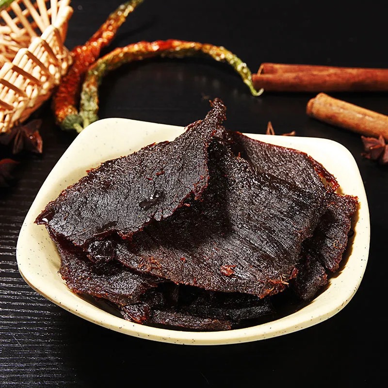 Huling Beef Jerky, Wenzhou Specialty Hand-Torn Yellow Beef Slices, Bucket Packaging, Wholesale Snack Food, Ready-to-Eat
