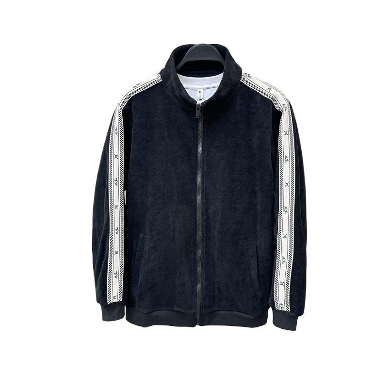 Moška oblačila Jesenska in zimska moška jakna žakard tkanina priložnostna korduroy obleka stoječi ovratnik z dolgimi rokavi ohlapna jakna B1CRE3303_voghion.com