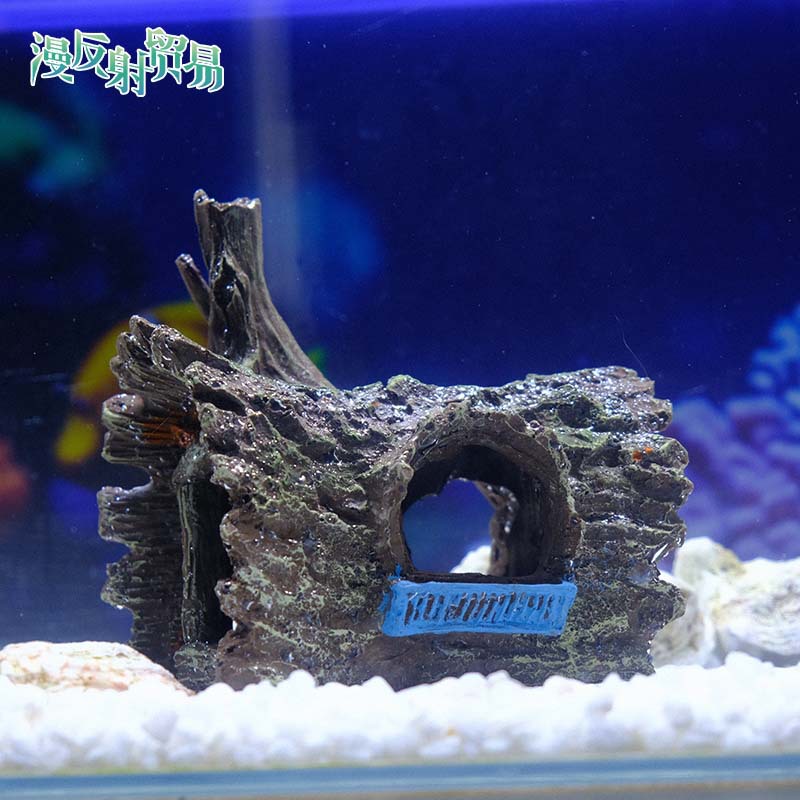 Simulación de paisajismo, tanque de cría de submarino, suministros de acuario, pecera, peces pequeños, casa de refugio, decoración de resina, decoración