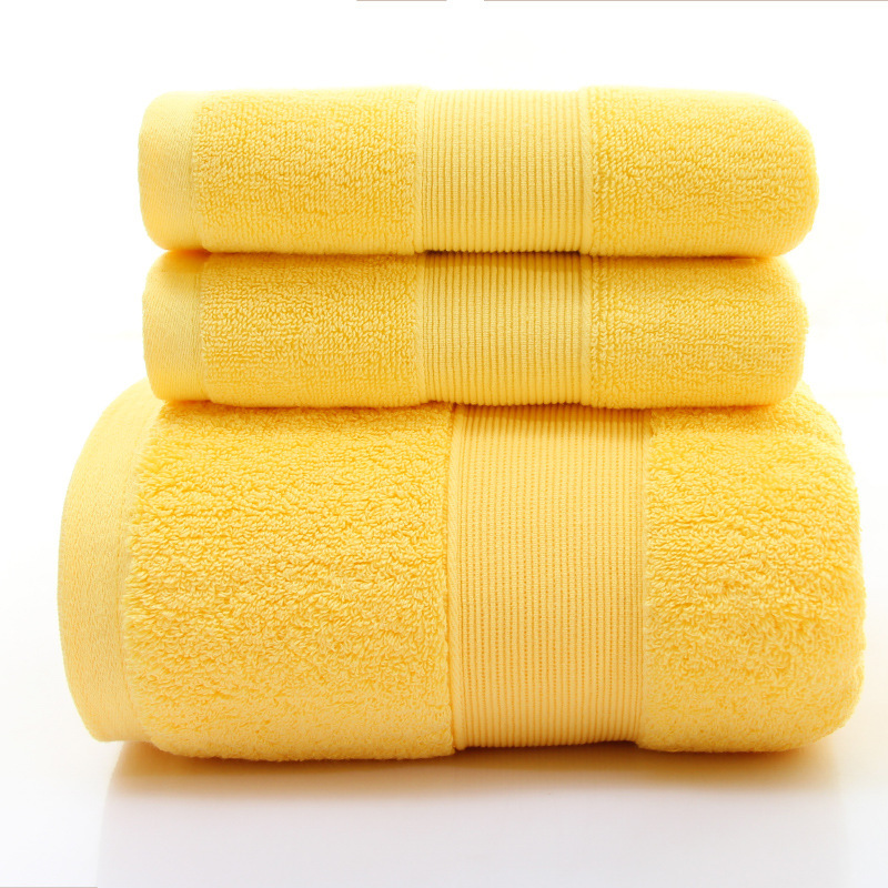 Pure Cotton Three-Piece Towel Set, Bath Towel, Square Towel, Hotel Towel Set, Thickened 650G160G80G Bagged