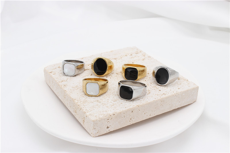 25g Weight Ion Plating (IP) Gold Plating Process 18K Gold Plated Plating Material Shell Inlay Material Rings Classification 13, 6 Ring Size 1 Piece Quantity Holiday, Daily Occasion 304 Stainless Steel Material Geometric Pattern Unisex Gender Simple Style Style Simple Style Geometric 304 Stainless Steel Shell 18K Gold Plated Unisex Rings 1