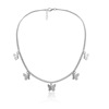 Brand metal pendant with tassels, necklace, European style, simple and elegant design