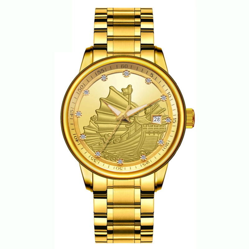 2025 New Mechanical Men's Watch Mechanical Watch Men's Watch Large Gold Watch Embossed Dragon and Tiger Fully Automatic Mechanical Watch