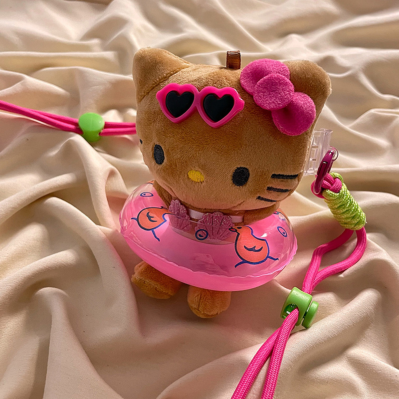 Honjie Yu Shuxin の同じスタイルのぬいぐるみクロスボディストラップは背中に掛けることができますチェーンかわいい携帯電話ケースキティ携帯電話バッククリップ|undefined