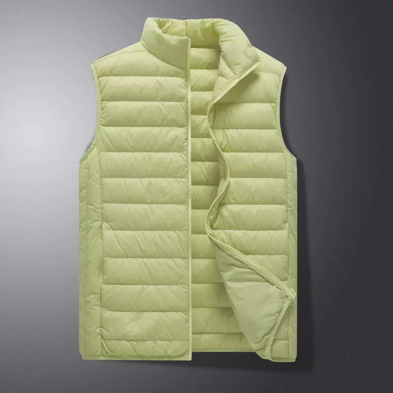 印花LOGO制定90绒白鸭绒马甲秋冬季轻薄羽绒服男女通用轻薄立领