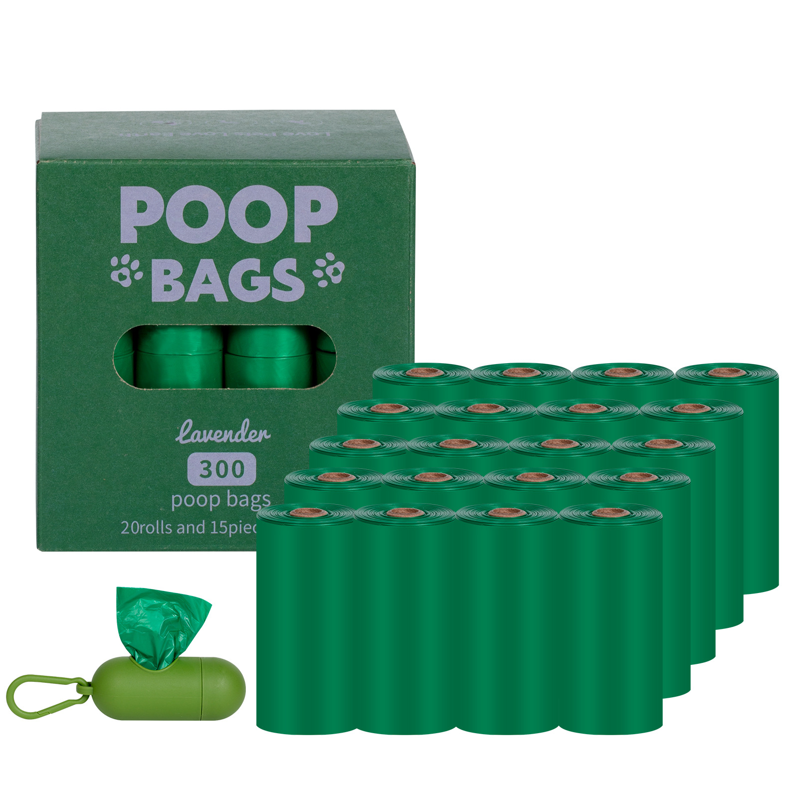 Nueva bolsa de mierda degradable ecológica para perros, bolsa de heces portátil, dispensador de clip de manos libres, bolsa de basura para mascotas