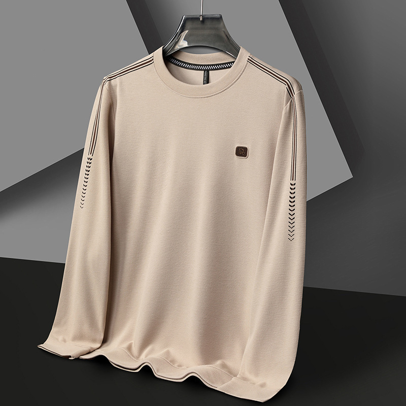 Autumn New Sweatshirt Men's Base Shirt Spring and Autum Tops Official Authentic Long-Sleeved T-Shirt Slim Round Neck Single Shirt